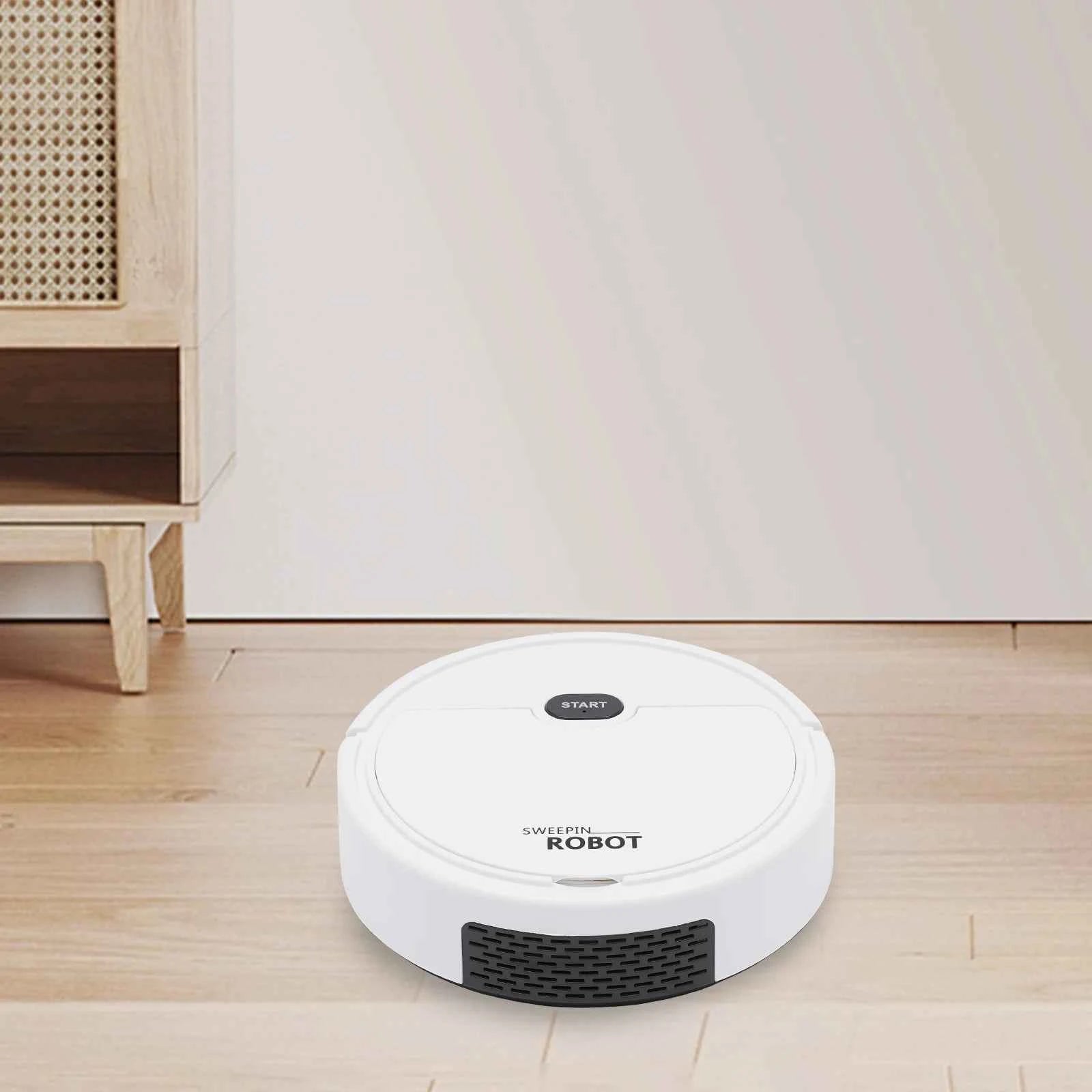 Mini Robot Aspirateur 3-en-1 — Balaie, Aspire, Lave