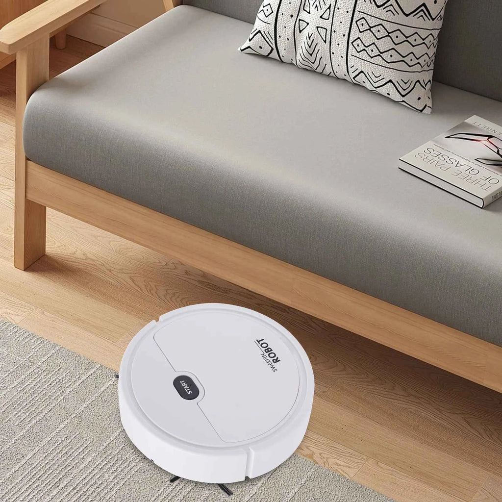 Mini Robot Aspirateur 3-en-1 — Balaie, Aspire, Lave