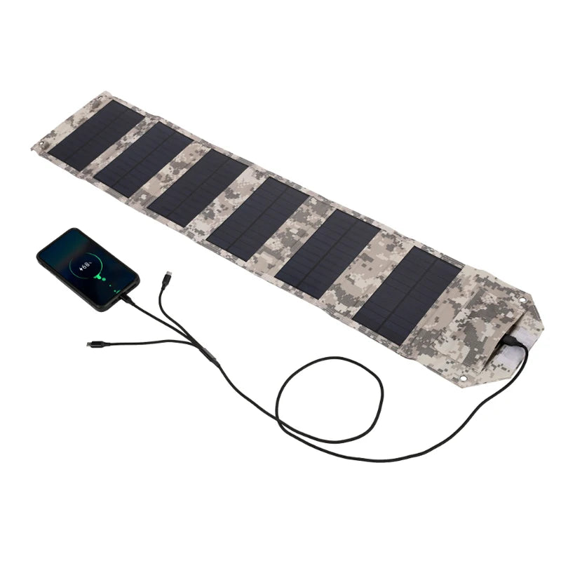 Powerful Foldable Solar Panel 5V USB Portable Folding Bag for Cell Phone Outdoor Waterproof Power Bank for Camping Hiking